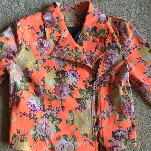 UO Pens & Needles Neon Tropical Moto Jacket - Picture 4 of 9